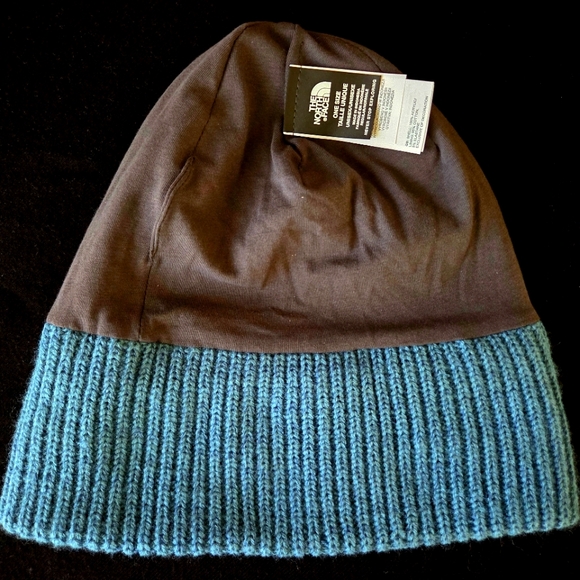 The North Face Salty Dog Jersey Lined Cuffed Dockworker Beanie Teal Blue NWOT - Picture 6 of 8